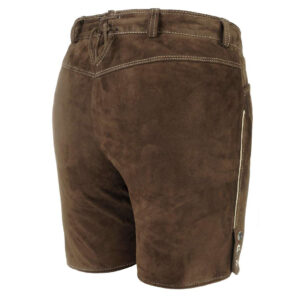 Women Authentic Bavarian Lederhosen Short Dark Brown