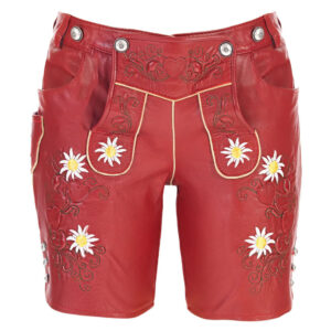 Traditional Red Bavaria Ladies Lederhosen