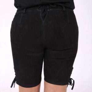 Women Black Leather lederhosen