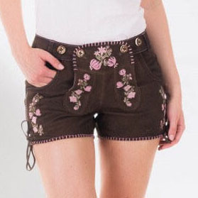 Ladies Tyrol Folklore Brown Lederhosen