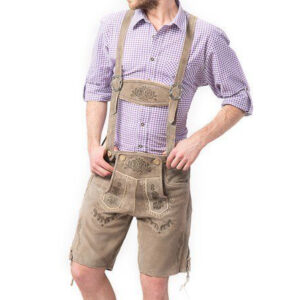 Lederhose Edelweiss Short Brown Deluxe