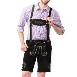 Lederhose Edelweiss Short Black