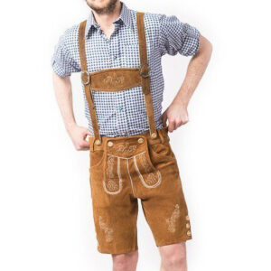 Lederhose Edelweiss Short Brown